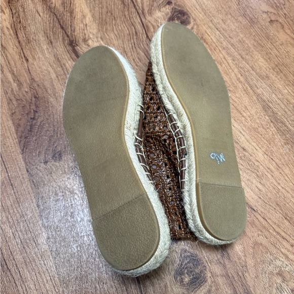 Zara Woven Espadrille Loafers Brown EU 39 US 8/8.5 Boho Coastal Chic Flats - Picture 5 of 6